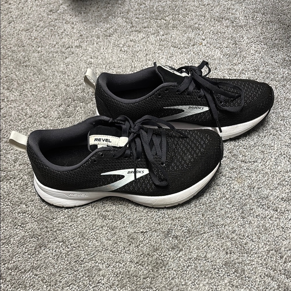 Brooks Women's Revel 4 Black, White, and Silver Athletic Shoes
